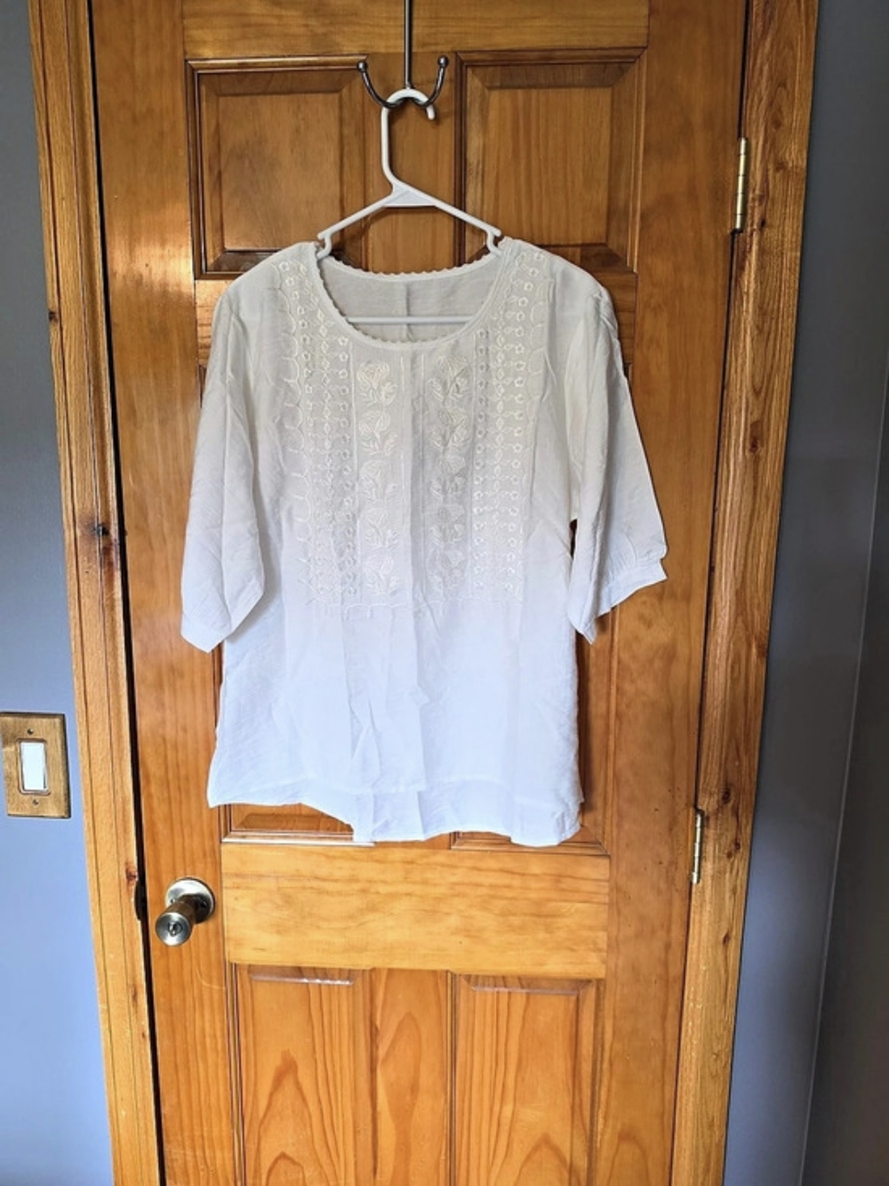 M Made in Italy Embroidered White Tunic